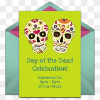 Sugar Skull Online Invitation - Dia De Los Muertos Birthday Invitations Template Clipart