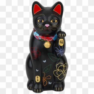 The Singapore Night Orchid Lucky Cat - Black Cat Clipart