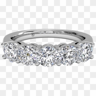 Women's Five-stone Diamond Wedding Ring - Yellow Gold Diamond Wedding Rings For Women Clipart