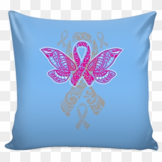 Butterfly Pink Ribbon V2 Cool Awesome Unique Breast - Cushion Clipart