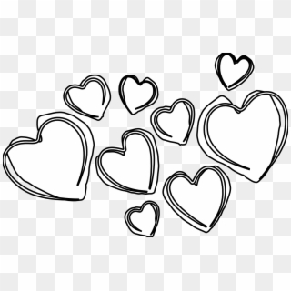 Heart Outline Drawing At Getdrawings - Black And White Hearts Clip Art - Png Download