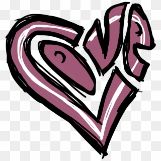 Black Heart - Love Graffiti Heart Drawing Clipart