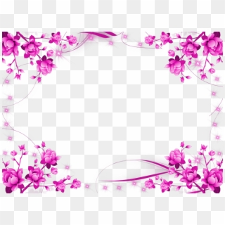 Pink Floral Border Png Image Transparent Vector, Clipart, - Pink Floral Border Transparent Background