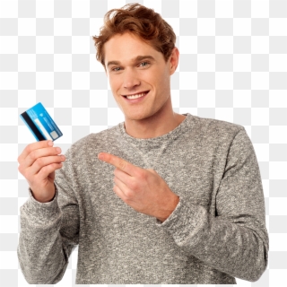 Man Holding Credit Card Clipart