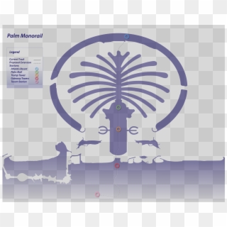 Palm Monorail Map4copy - Palm Island Dubai Plan Clipart