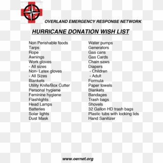 Oernet Hurricane Donation List - Finish Line Clipart