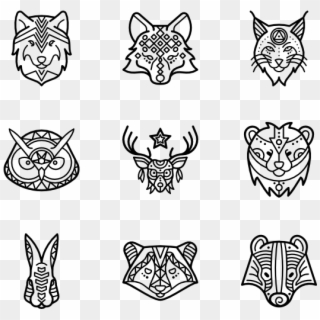 Tribal Animals - Tribal Animal Icons Clipart