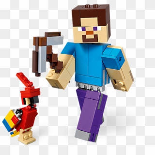 Minecraft™ Steve Bigfig With Parrot - Lego Clipart