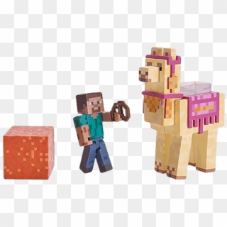 Steve With Llama Figure Set - Llama Animal In Minecraft Clipart
