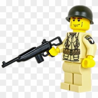 Us 101 Airborne Division Soldier With M1 Carbine - Lego Ww2 Soldier Png Clipart
