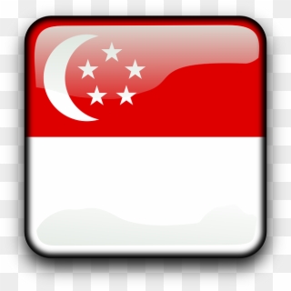 Singapore, Flag, Country, Nationality, Square, Button - Gambar Bendera Negara Singapura Clipart