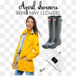 Pairing It With Cute Grey Boots And A Clear Umbrella Clipart