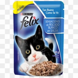 Pouch Felix Gatitos De Pescado En Salsa - Felix Cat Food Clipart