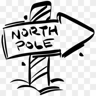Vector Illustration Of North Pole Sign At Christmas - North Pole Sign Clipart Black And White - Png Download
