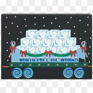 North Pole Ice Works Train Car, Vintage North Pole - Wallet Clipart