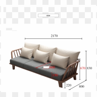 3 Seaters Wooden Shelf Sofa - Studio Couch Clipart