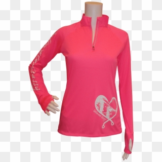 Redfish Heart Quarter Zip Pink - Active Shirt Clipart