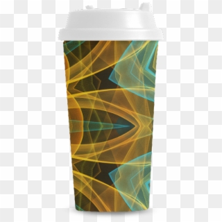 Turquoise And Yellow Sun Sea Mandala Double Wall Plastic - Water Bottle Clipart