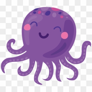 Octopus, Cartoon, Octopus Card, Pink, Purple Png Image - Cartoon Octopus Transparent Background Clipart