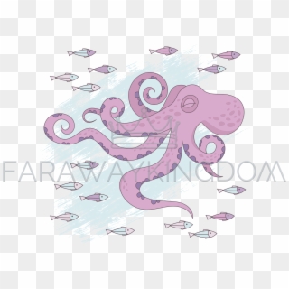 Octopus Dream Underwater Tropical Vector Illustration - Illustration Clipart