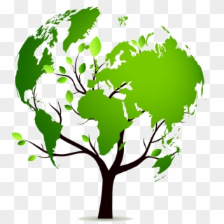 Tree Shaped Like The World Map - Earth Vector Clipart