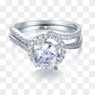 Silhouette Glamorous Wave Diamond Wedding Ring Set - Wedding Rings Square Diamond Clipart