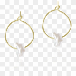 Mini Creole Hoops With A Baroque Pearl - Earrings Clipart