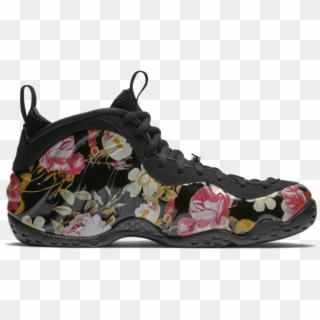 Nike Air Foamposite One Floral Cny Black Gold Valentines - Flower Foamposites Clipart