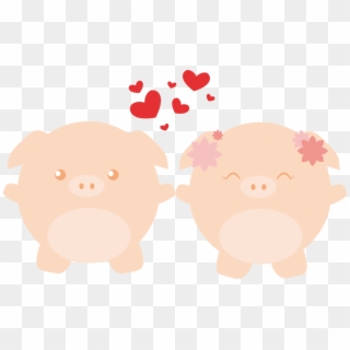 Little Pigs In - Cute Pig In Love Clipart