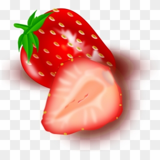 Strawberry Milkshake Smoothie Shortcake Juice - Cut Strawberry Clipart - Png Download