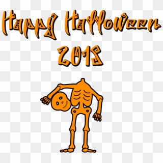 Happy Halloween 2018 Scary Font Skeleton , Png Download - Pumpkin Happy Halloween 2018 Clipart