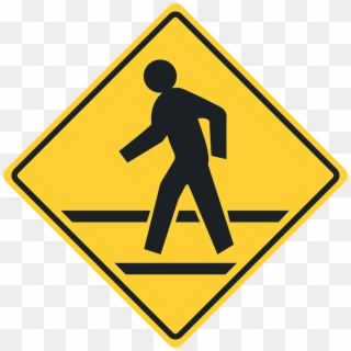 Railroad Tracks Clipart Crosswalk Sign - Pedestrian Crossing Sign - Png Download