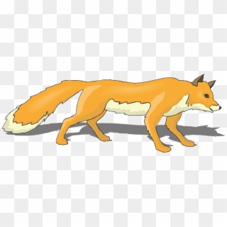 White Shadow Orange Fox Walking Tail Fur - Gambar Kartun Rubah Dan Gagak Clipart