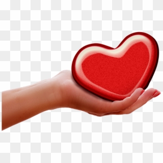 Hand Heart Give Reach Keep Indulge Red - Coração Na Mão Png Clipart