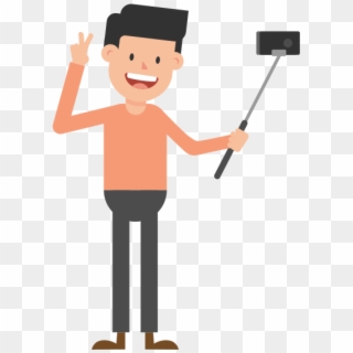 Man Taking A Selfie Cartoon Vector - Taking A Picture Gif Png Clipart