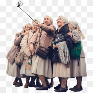 Persongroup Of Nuns Taking A Selfie - Nuns Taking A Selfie Clipart