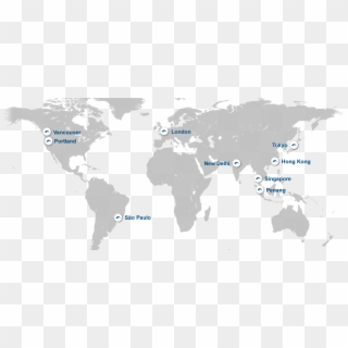 Blue Umbrella Global Locations - Transparent Background World Map Png Clipart