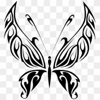Abstract Animal Black Butterfly Fly Insect - Butterfly Line Art Png Clipart
