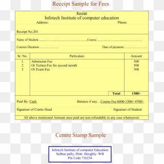Professional Fee Receipt - Receipt Clipart
