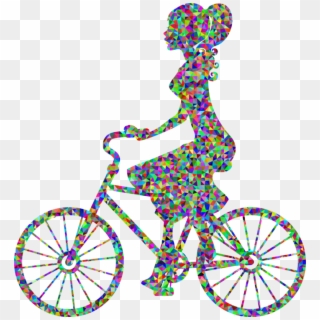 Bicycle Wheels Cycling Silhouette Motorcycle - Girl On Bike Png Clipart