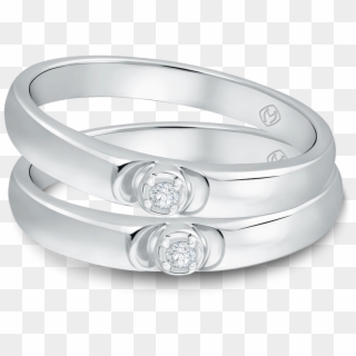 A Pair Of Wedding Rings With @0 - Engagement Ring Clipart