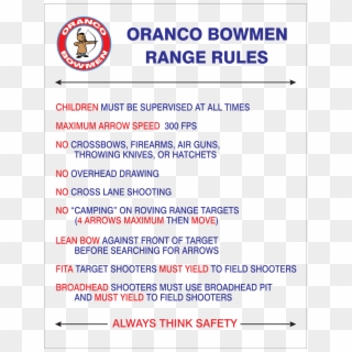 To Ensure Your Safe And Enjoyable Use Of Our Archery - Archery Range Rules And Regulations Clipart