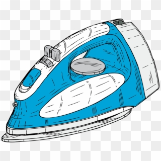 Iron Blue Appliance Domestic Straighten Wrinkle - Draw A Clothes Iron Clipart