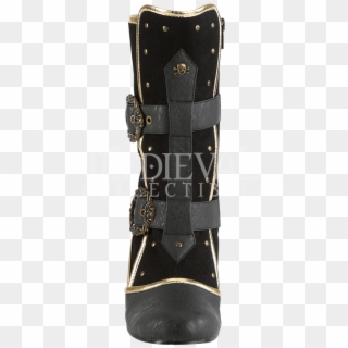 Womens Gold Trim Pirate Heels , Png Download - Motorcycle Boot Clipart