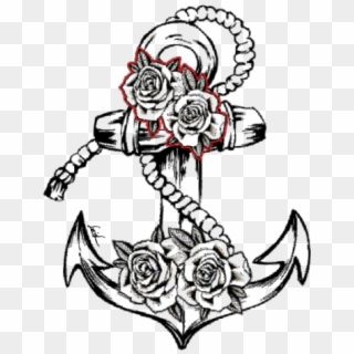 #anchor #anchortattoo #anker #roses #rosestattoo #rosesandanchor - Drawing Clipart
