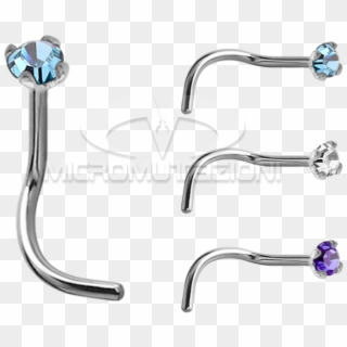 18k White Gold Prong Set Jewelled Nose Stud Nose Studs - Earrings Clipart