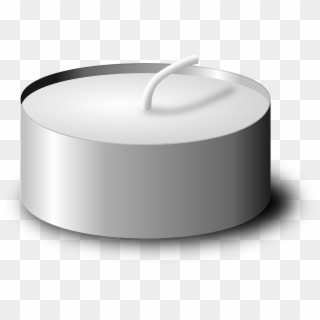 Candle White Grey Steel Holder Png Image - Tealight Png Clipart