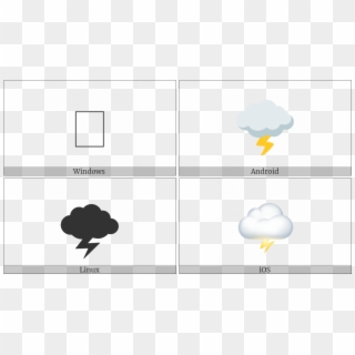 Cloud With Lightning On Various Operating Systems Clipart