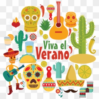 Mexico, Guitar, Cactus, Desert, Skulls, Santa Muerte - Mexican Day Clipart