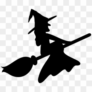 Broomstick Clip Magnetic Wire - Witch Silhouette Easy - Png Download